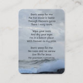 Christelijke Viering Leven Keepsake Storm Oceaan Visitekaartje (Achterkant)