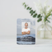 Christelijke Viering Leven Keepsake Storm Oceaan Visitekaartje (Staand voorkant)