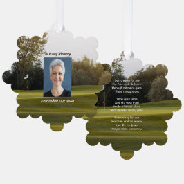 Christelijke viering Levensherinnering Golf Golfsp Ornament Kaart