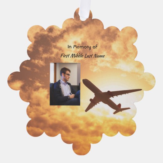 Christelijke Viering Life Keepsake Vliegtuigpiloot Ornament Kaart (Voorkant)