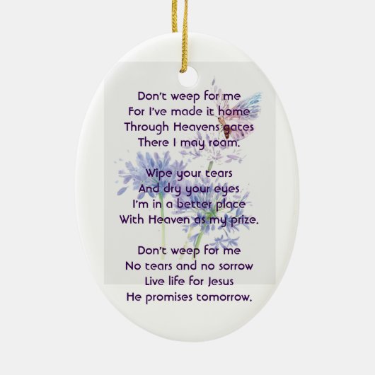 Christelijke Viering Life Remembrance Butterfly Keramisch Ornament (Achterkant)