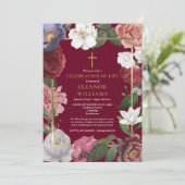 Christelijke viering van de Floral van Life Burgun Kaart (Staand voorkant)