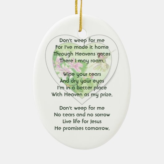 Christelijke viering van het leven Keepsake kolibr Keramisch Ornament (Achterkant)