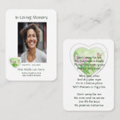 Christelijke viering van het leven, Service Hummin Visitekaartje (Voorkant / Achterkant)