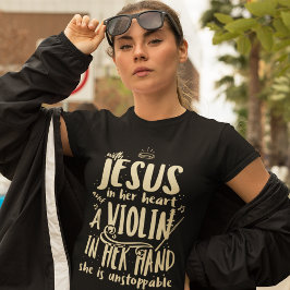 Christelijke Violist Support Matching Familie Tri-Blend Shirt