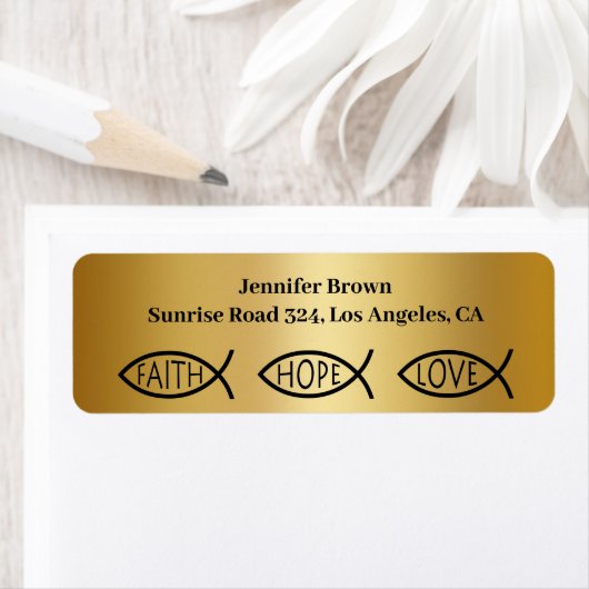 Christelijke vis | Faith Hope Love Etiket (Insitu)