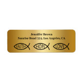 Christelijke vis | Faith Hope Love Etiket (Voorkant)