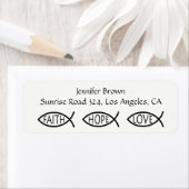 Christelijke vis | Faith Hope Love Etiket (Insitu)