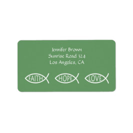 Christelijke vis | GELOOF HOOP LIEFDE Etiket