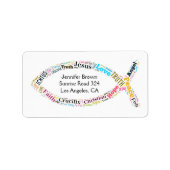 Christelijke vis | Hou van Jezus Etiket (Voorkant)