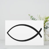 Christelijke Vis (Ichthys) Symbool Briefpapier (Staand voorkant)