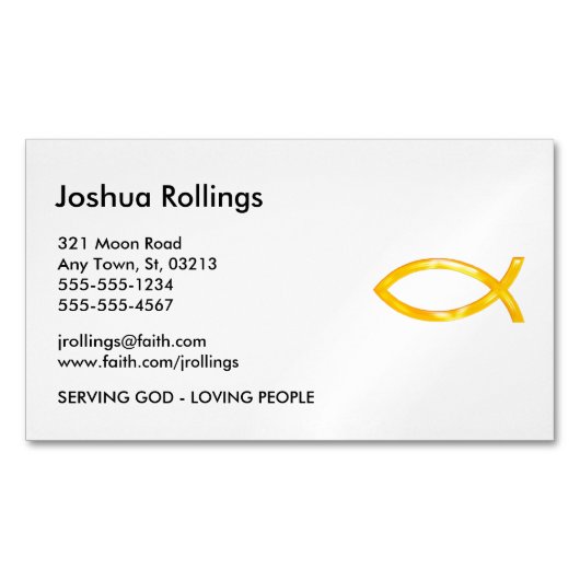 Christelijke vis magnetisch visitekaartje (Voorkant)