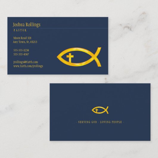 Christelijke vis met kruis | INSPIREREND Visitekaartje (Voorkant / Achterkant)