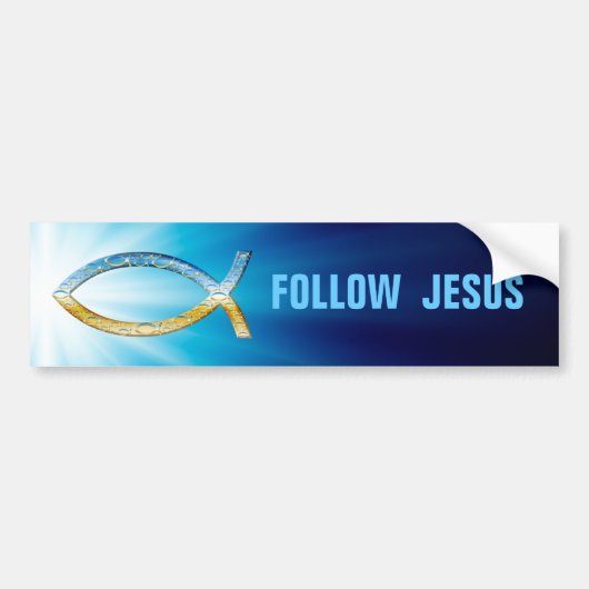 Christelijke vis | Volg Jezus Bumpersticker (Voorkant)