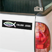 Christelijke vis | Volg Jezus Bumpersticker (Op Truck)