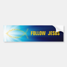Christelijke vis | Volg Jezus Bumpersticker