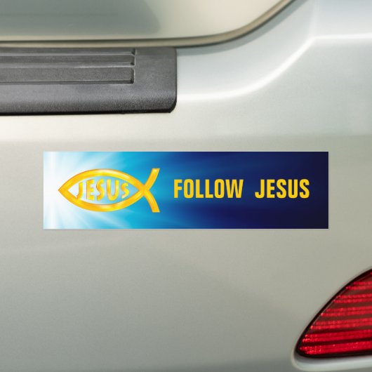 Christelijke vis | Volg Jezus Bumpersticker (Op auto)