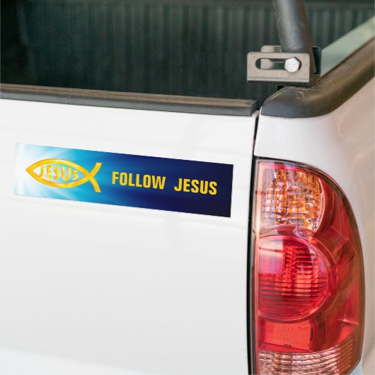 Christelijke vis | Volg Jezus Bumpersticker (Op Truck)