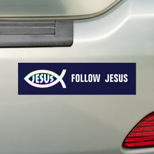 Christelijke vis | Volg Jezus Bumpersticker (Op auto)