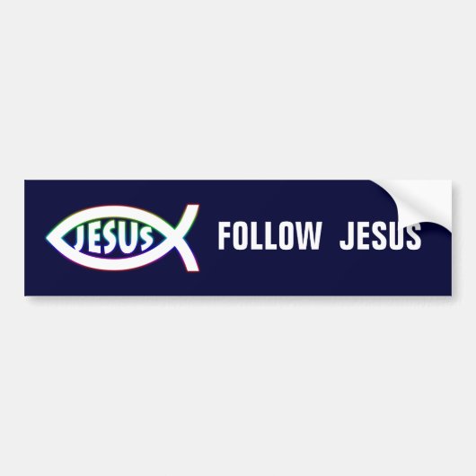 Christelijke vis | Volg Jezus Bumpersticker (Voorkant)