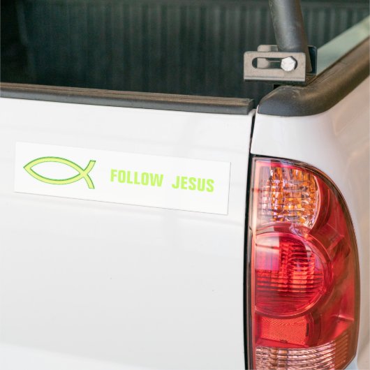 Christelijke vis | Volg Jezus Bumpersticker (Op Truck)