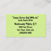 Christelijke Visitekaartjes voor kruising en wijns (Achterkant)