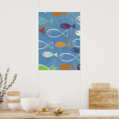 Christelijke viskunst poster (Keuken)