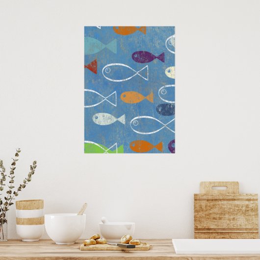 Christelijke viskunst poster (Keuken)
