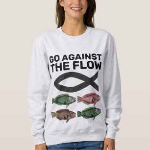CHRISTELIJKE VISSEN GAAN TEGEN DE FLOW T-shirts AA