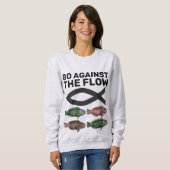 CHRISTELIJKE VISSEN GAAN TEGEN DE FLOW T-shirts AA (Voorkant volledig)