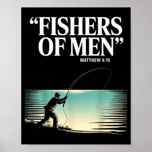 Christelijke vissers van mannen Matteüs 4 19 vers Poster