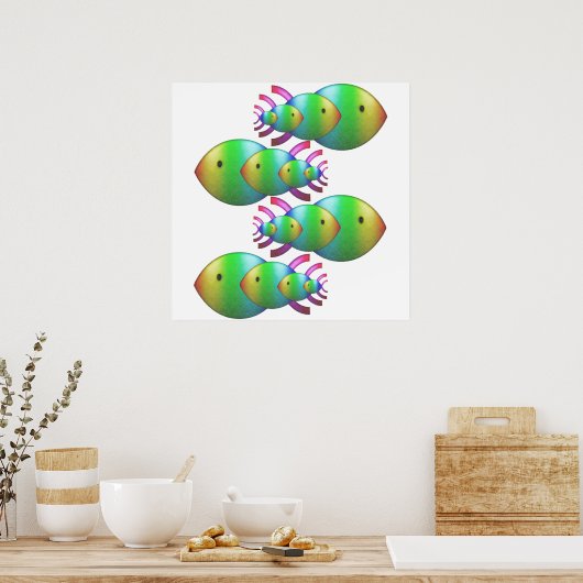 Christelijke vissymbolen poster (Keuken)