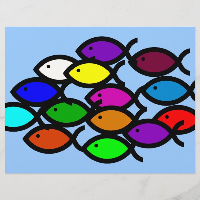 Christelijke vissymbolen - Rainbow - (Voorkant)