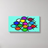 Christelijke vissymbolen - Rainbow - Canvas Afdruk (Voorkant)