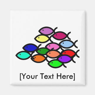 Christelijke vissymbolen - Rainbow - Magneet