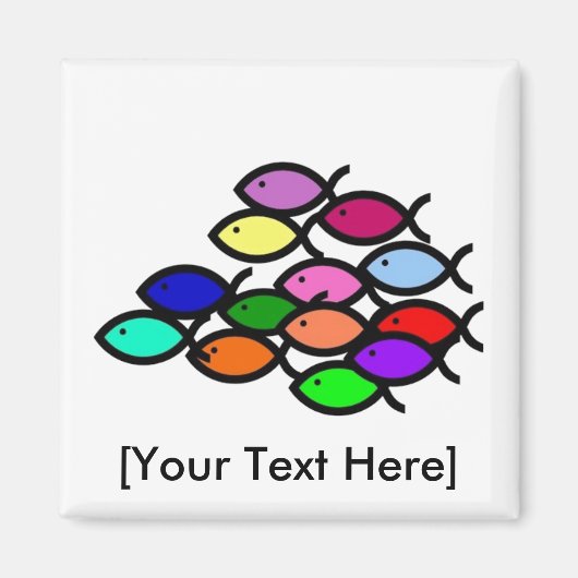 Christelijke vissymbolen - Rainbow - Magneet (Voorkant)