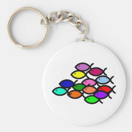 Christelijke vissymbolen - Rainbow - Sleutelhanger