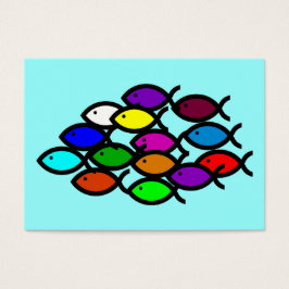 Christelijke vissymbolen - Rainbow - Visitekaartjes