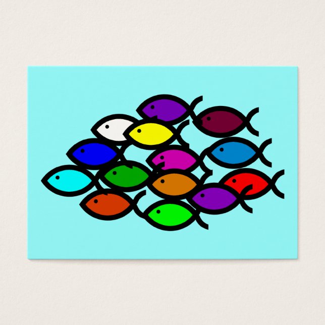 Christelijke vissymbolen - Rainbow - Visitekaartjes (Voorkant)