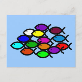 Christelijke vissymbolen - Regenboogschool - Briefkaart