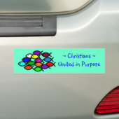 Christelijke vissymbolen - Regenboogschool - Bumpersticker (Op auto)