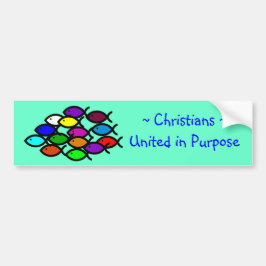 Christelijke vissymbolen - Regenboogschool - Bumpersticker