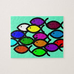 Christelijke vissymbolen - Regenboogschool - Legpuzzel