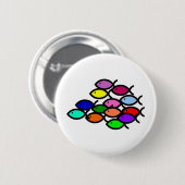 Christelijke vissymbolen - Regenboogschool - Ronde Button 5,7 Cm (Voorkant /achterkant)