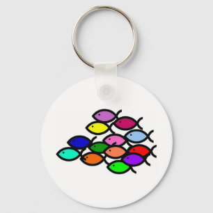 Christelijke vissymbolen - Regenboogschool - Sleutelhanger