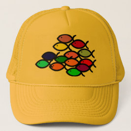 Christelijke vissymbolen - Regenboogschool - Trucker Pet