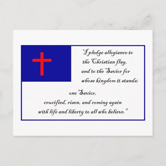Christelijke vlag en toezegging aan de Christelijk Briefkaart (Voorkant)