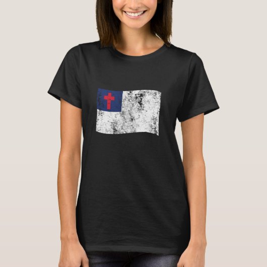 Christelijke vlag Gedrukte retroflector  L T-shirt (Voorkant)