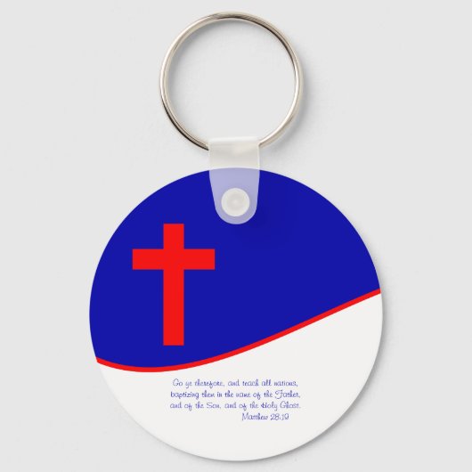 Christelijke vlag geïnspireerd sleutelhanger (Voorkant)