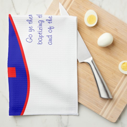 Christelijke vlag geïnspireerd theedoek (Quarter Fold)